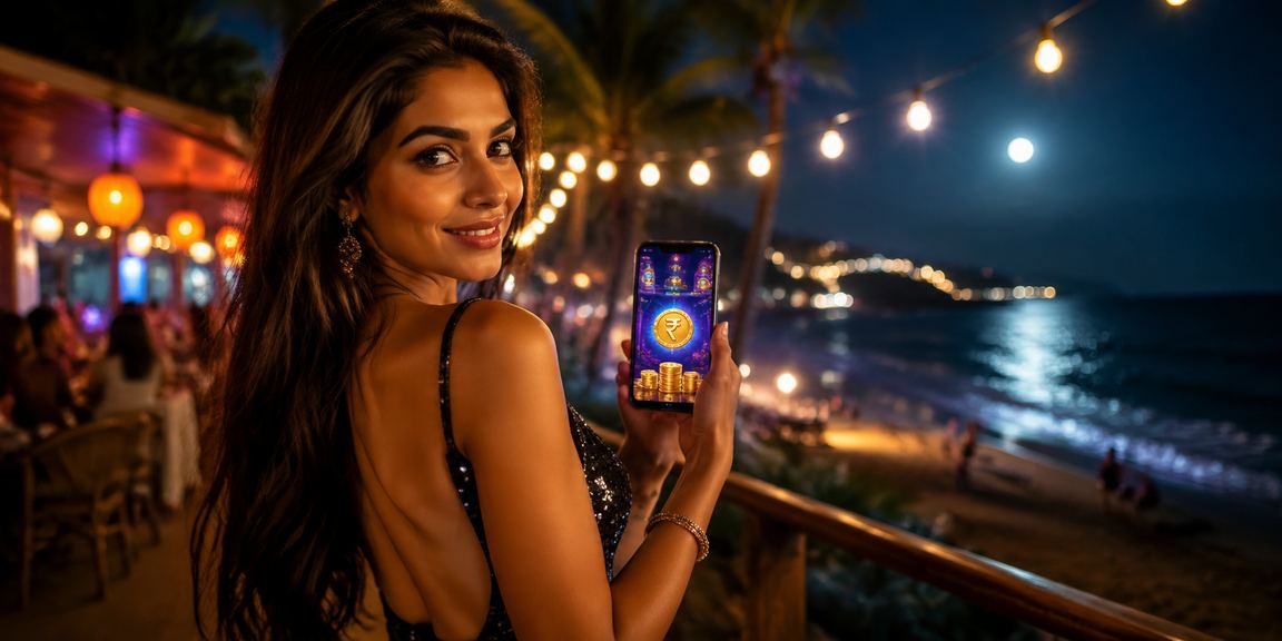 Player browsing live casino games on mobile device with Indian rupee